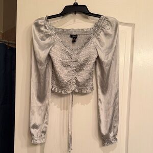 Sage green Ruched Blouse